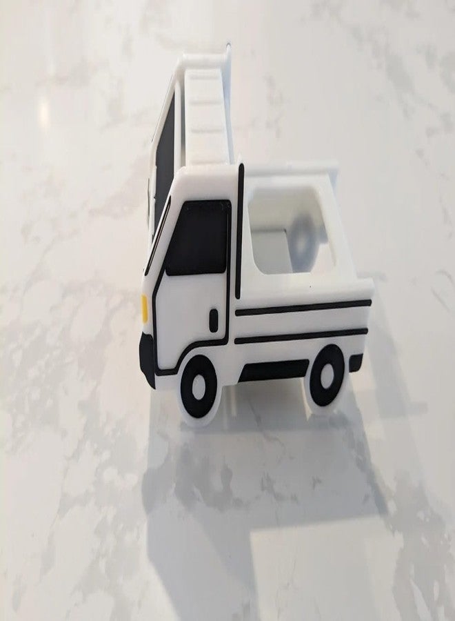 Beoals Toy Truck with Spare Tyre, White Pickup Model, Miniature Vehicle,Figure Toy - Image 2